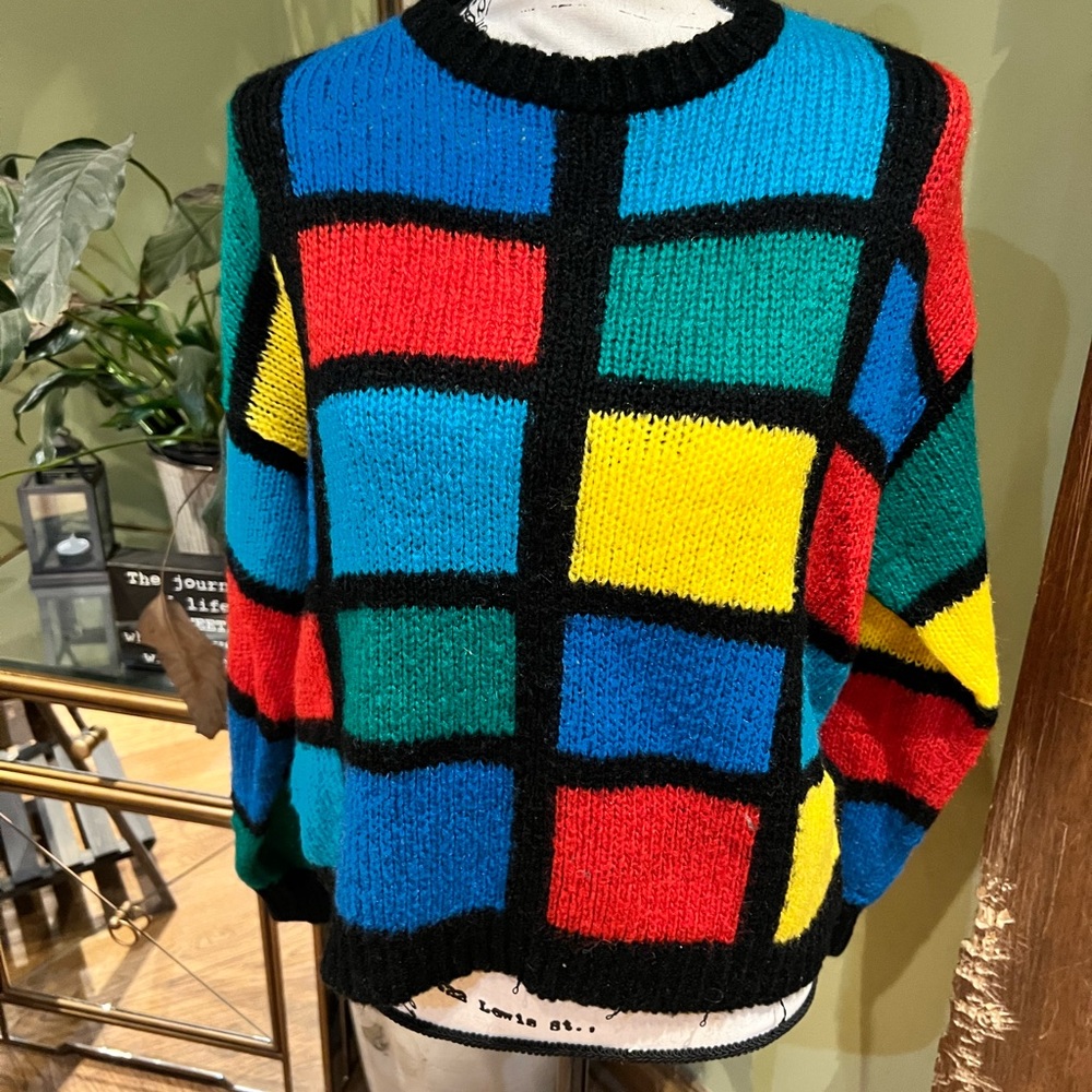 Vintage Color Block Sweater